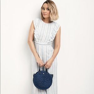 Lauren Conrad Striped Ruffle Cropped Jumpsuit